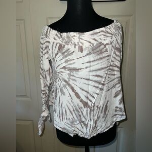 Lovestitch tie dye off the shoulder top, 3/4 sleeve